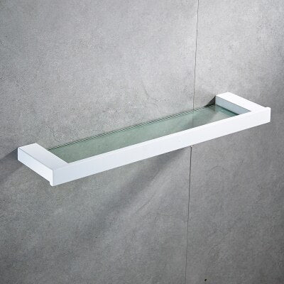 White Matte Bathroom Accessories- towel bar, toilet paper holder,hooks