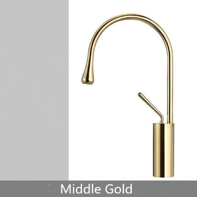 Rose Gold polished -Brushed Gold- Black with gold two tone tall vessel bathroom faucet