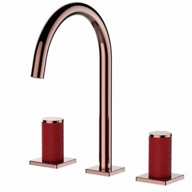 Gold Polished 8" Inch Wide Spread Faucet