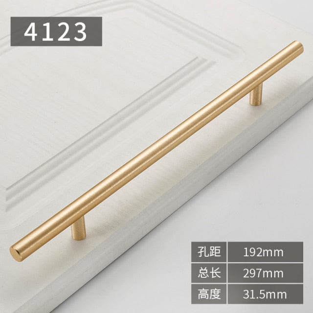 Gold polished cabinet door handles and knobs