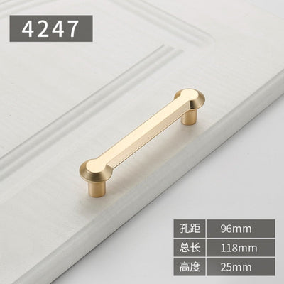 Gold polished cabinet door handles and knobs