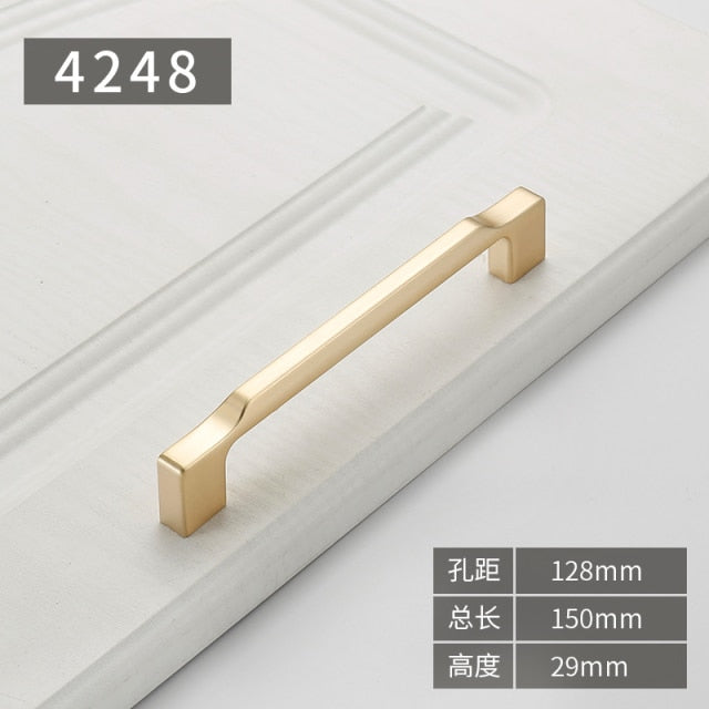 Gold polished cabinet door handles and knobs