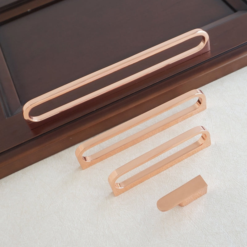 Rose Gold Polished Copper Cabinet Door - Drawer Handle and knobs