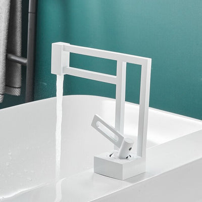 Grey single hole bathroom faucet