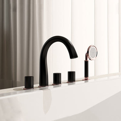 Black with rose gold- White polished with rose gold  deck mount tub filler faucet