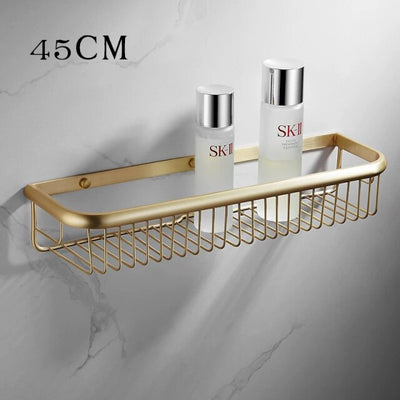 Nordic Golden brush Bathroom corner shelf Triangle Frame brass gold Bathroom rack Receiving Corner brass shelf