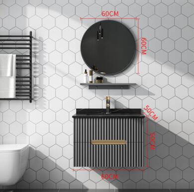 PARMA-Grey and Black Wall Hung bathroom vanities