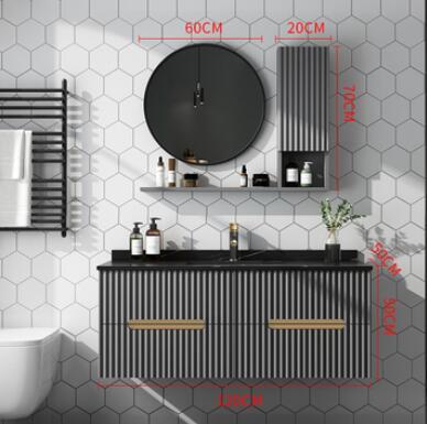 PARMA-Grey and Black Wall Hung bathroom vanities