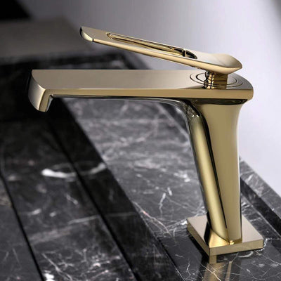 Brushed Gold- Black Matte-Grey -Chrome  Single Hole Bathroom Faucet