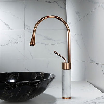 Rose gold polished with black Tall Vessel Faucet