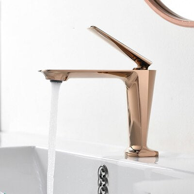 Nordic DesignBrushed Gold-Black-Pink-Grey-Rose Gold -Black and Red Single Hole Bathroom Faucet