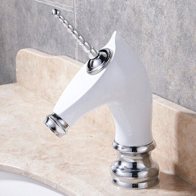 Unicorn gold-black-white and two tone colors single hole bathroom faucet