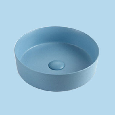Color frosted matte round vessel sink 14"
