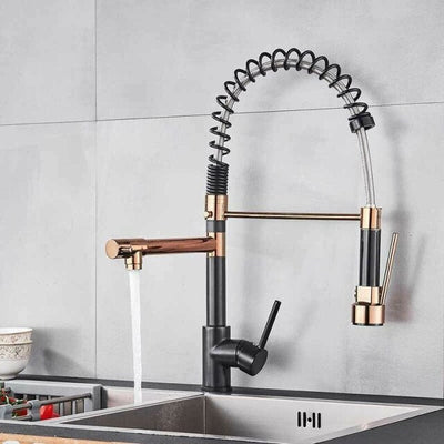 Rose gold chef industrial dual pull out spray and pot filler kitchen faucet