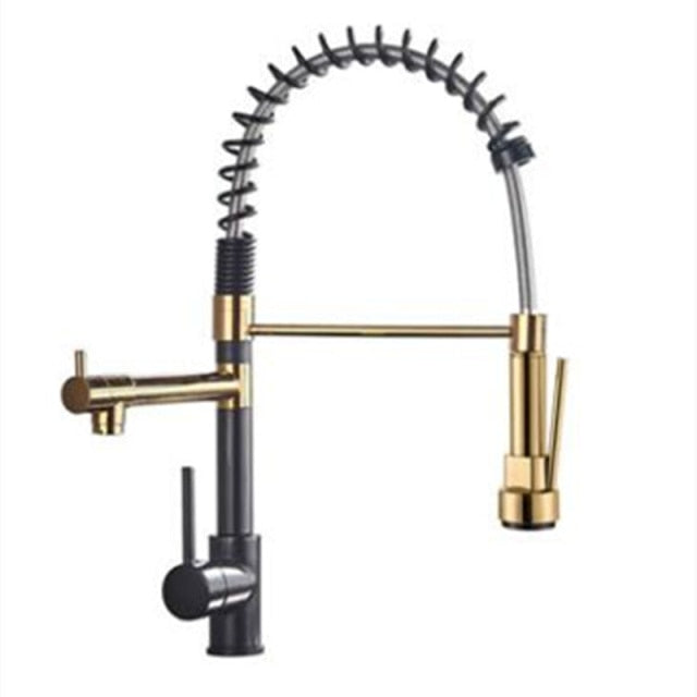 Rose gold chef industrial dual pull out spray and pot filler kitchen faucet