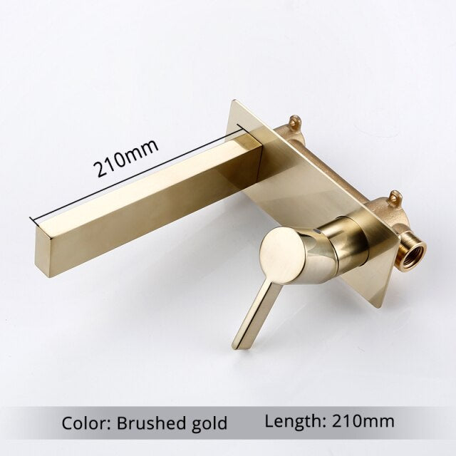 Brushed Gold-Brushed Rose Gold -  Wall Mount Bathroom Faucet