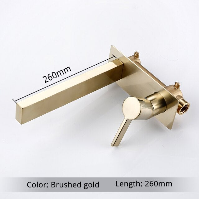 Brushed Gold-Brushed Rose Gold -  Wall Mount Bathroom Faucet