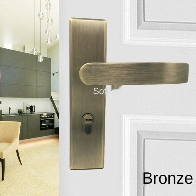 Brushed Rose Gold Copper Bronze- Brushed Gold  Door Lock Handle