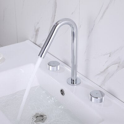 Grey Gun 8" Inch Wide spread bathroom faucet