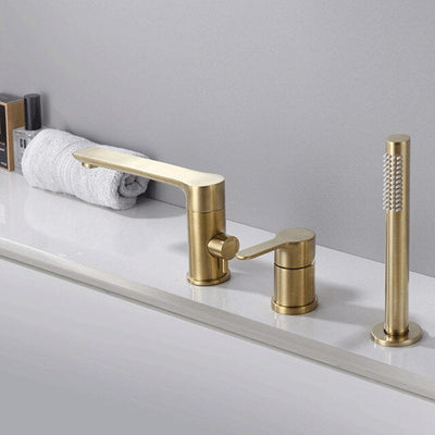 Chrome-Brushed gold - Matte black 3 holes deckmount bathtub filler faucet kit